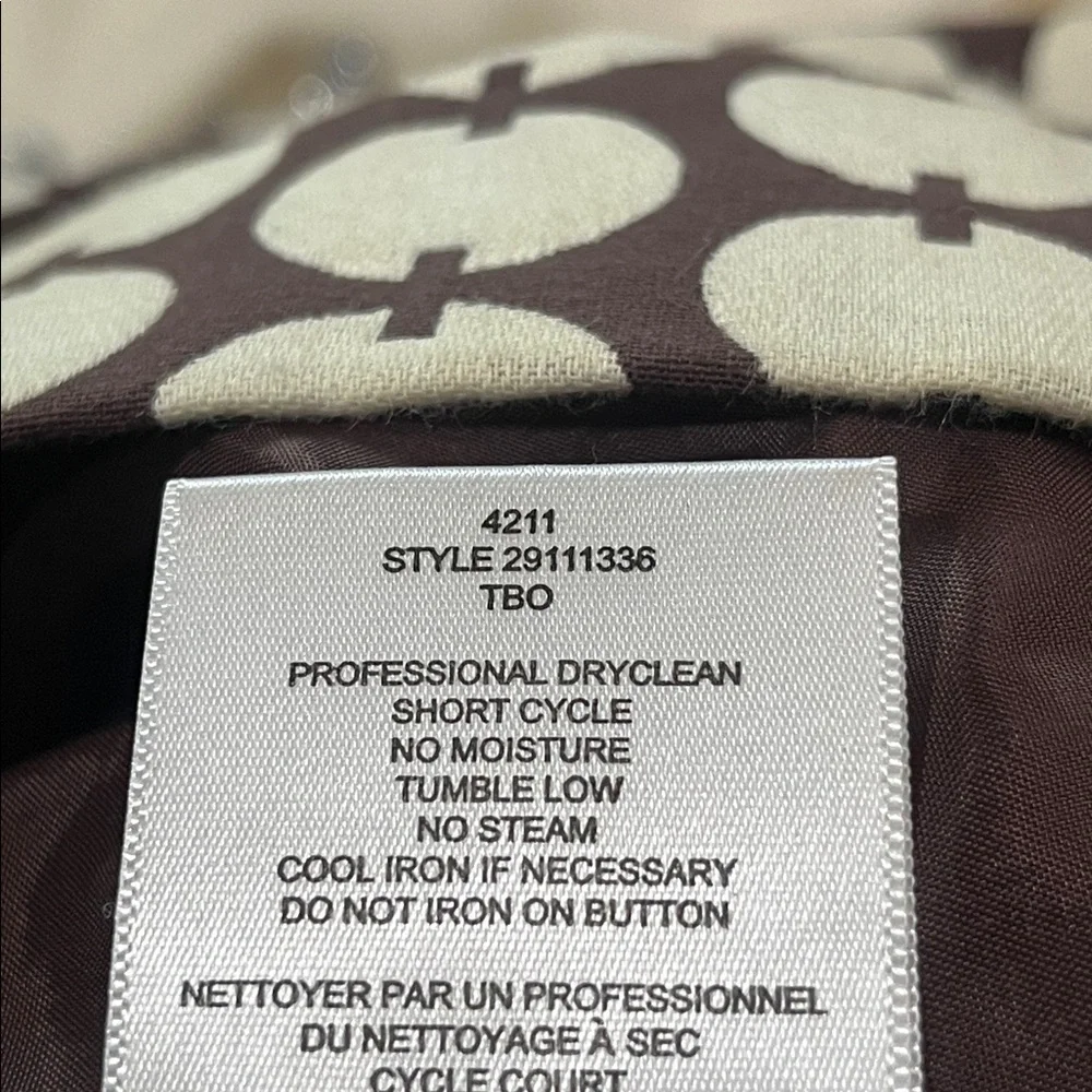Tory Burch Black and Cream Polka Dot Pencil Skirt